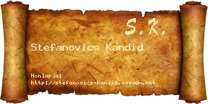 Stefanovics Kandid névjegykártya